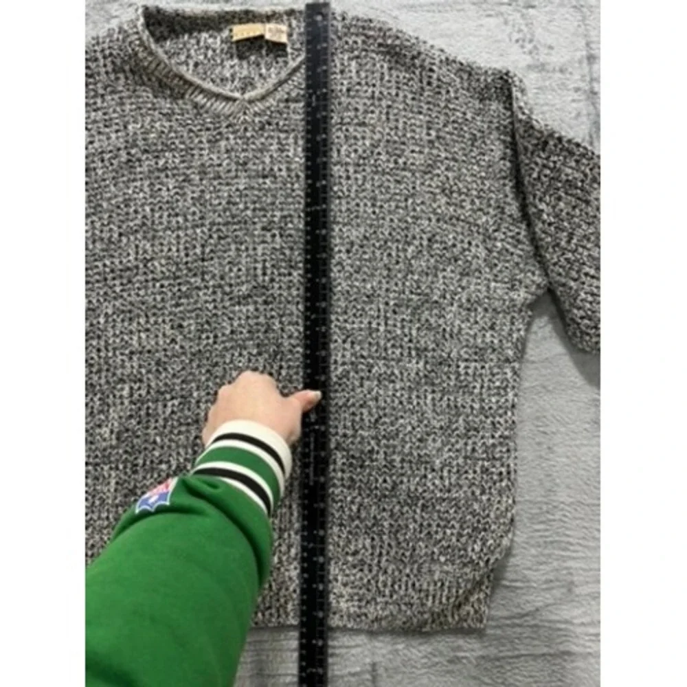 Vintage‎ Fargo Marled Knit Sweater XL Gray Grandpa Core Textured V Neck
